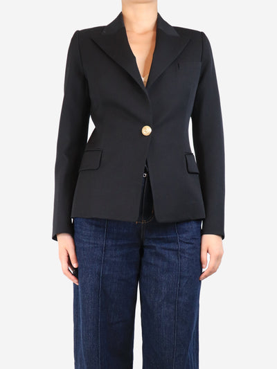 Black single-breasted wool jacket - size UK 12 Coats & Jackets Balmain 