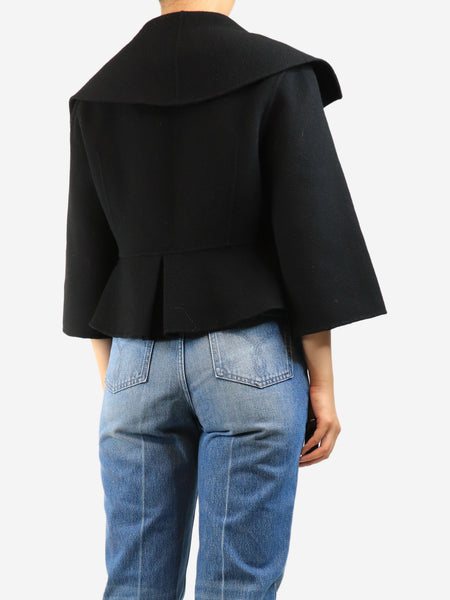 Black cashmere short coat - size UK 12 alternate image