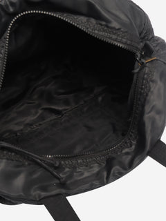 Tamasha black embroidered nylon top handle bag - view 8