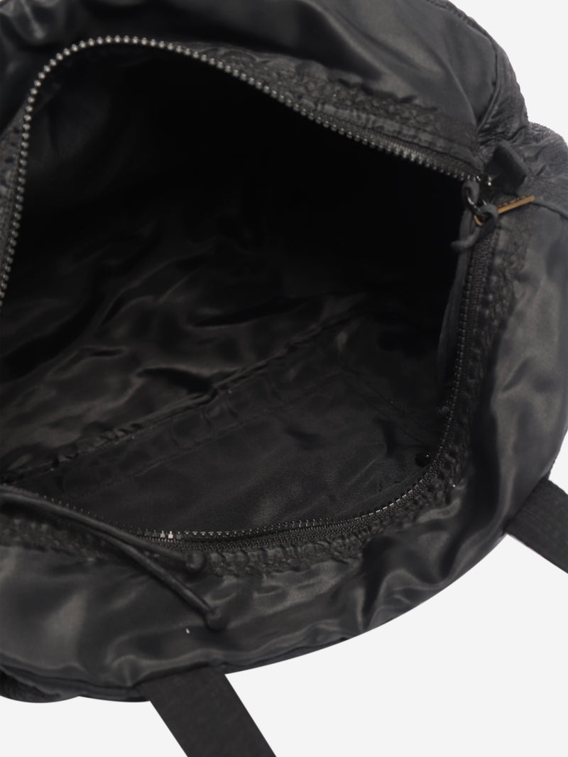 Tamasha black embroidered nylon top handle bag - view 8