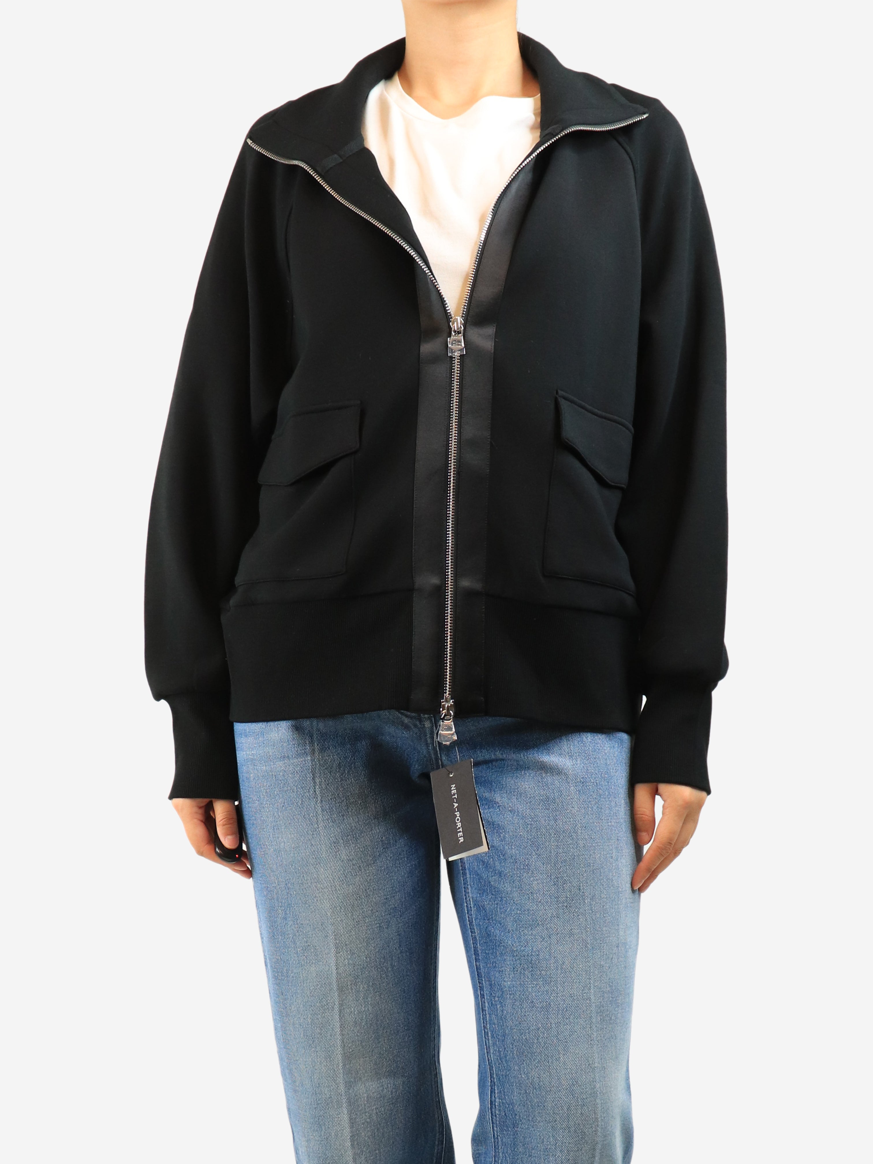 Black Roxbury zip through jacket - size L