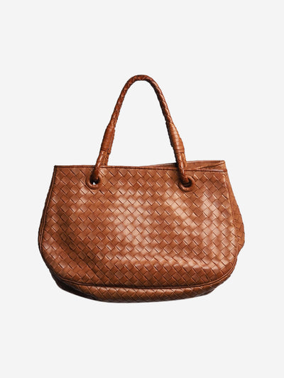 Brown intrecciato leather top handle bag Top Handle Bags Bottega Veneta 