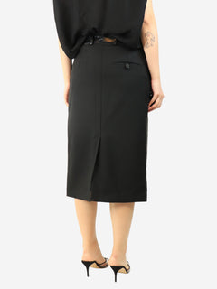 Black croc-embossed faux-leather midi skirt - size UK 10 Skirts Stella McCartney 