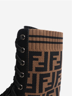 Black and brown Zucca printed boots - size EU 41 (UK 8)