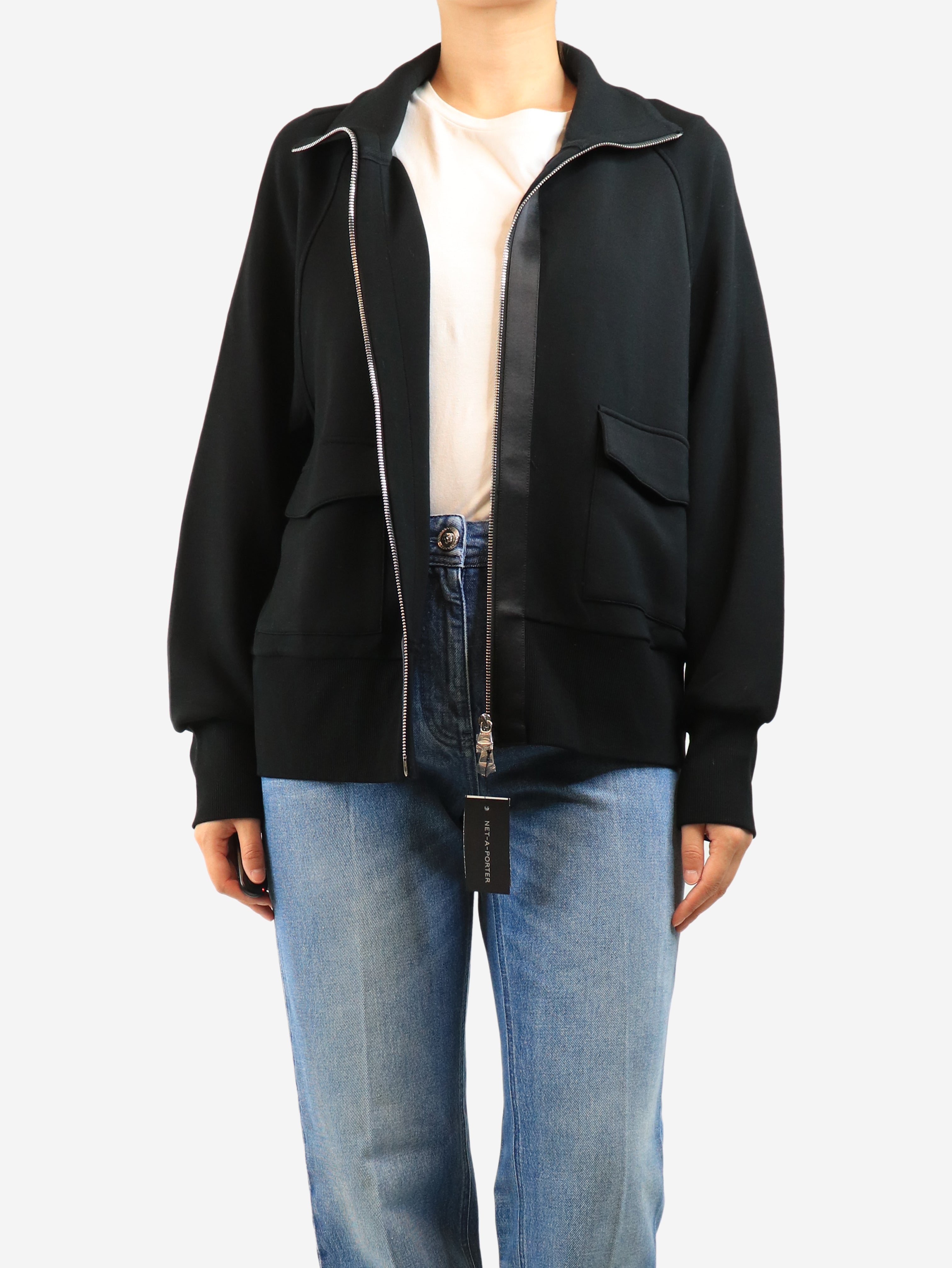 Black Roxbury zip through jacket - size L