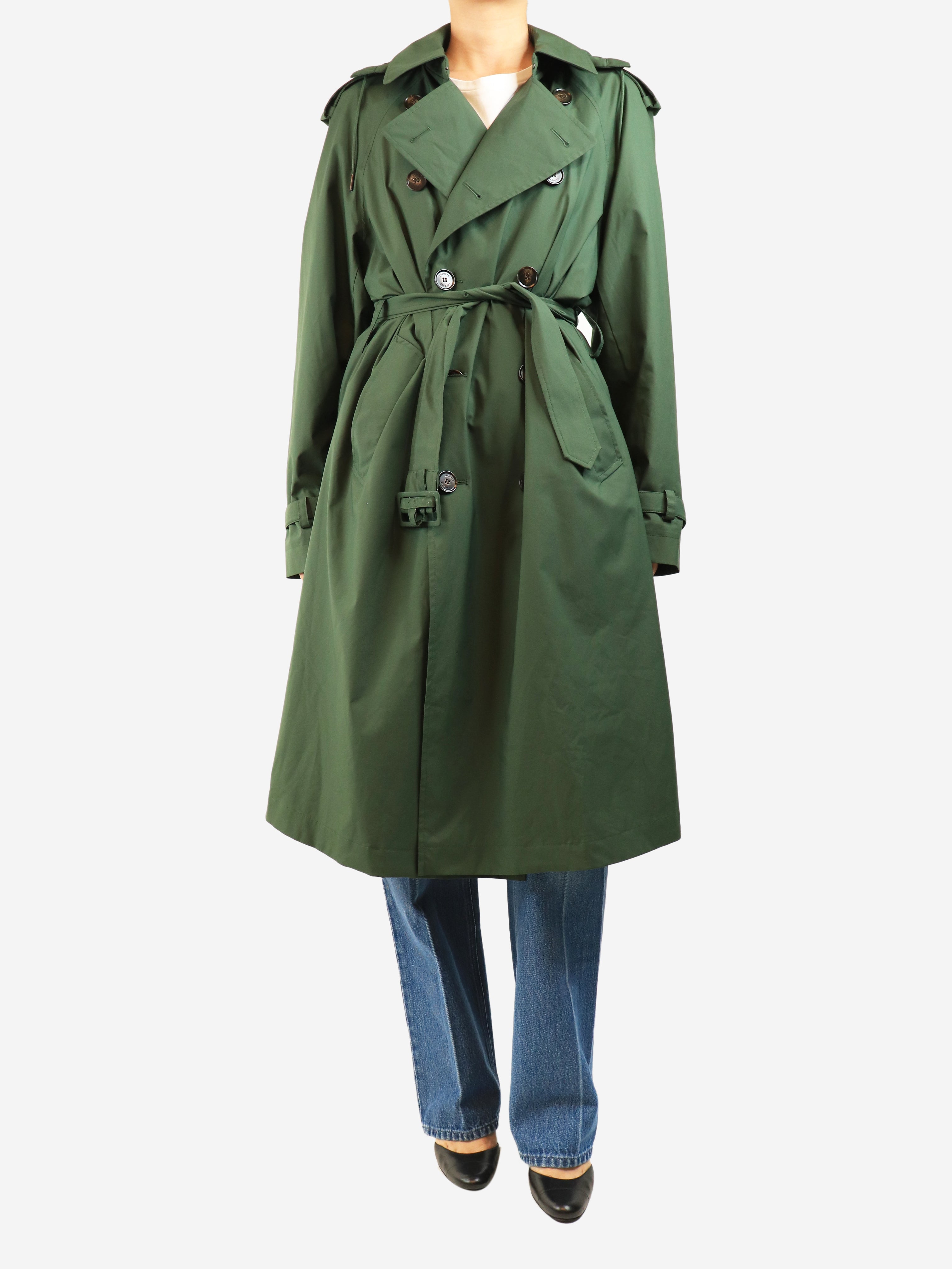 Dark green nylon trench coat - size M