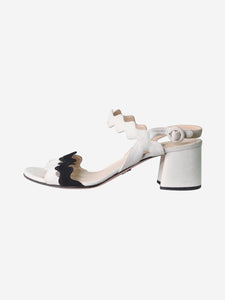 Prada Cream contrast wavy-strap heels  - size EU 38