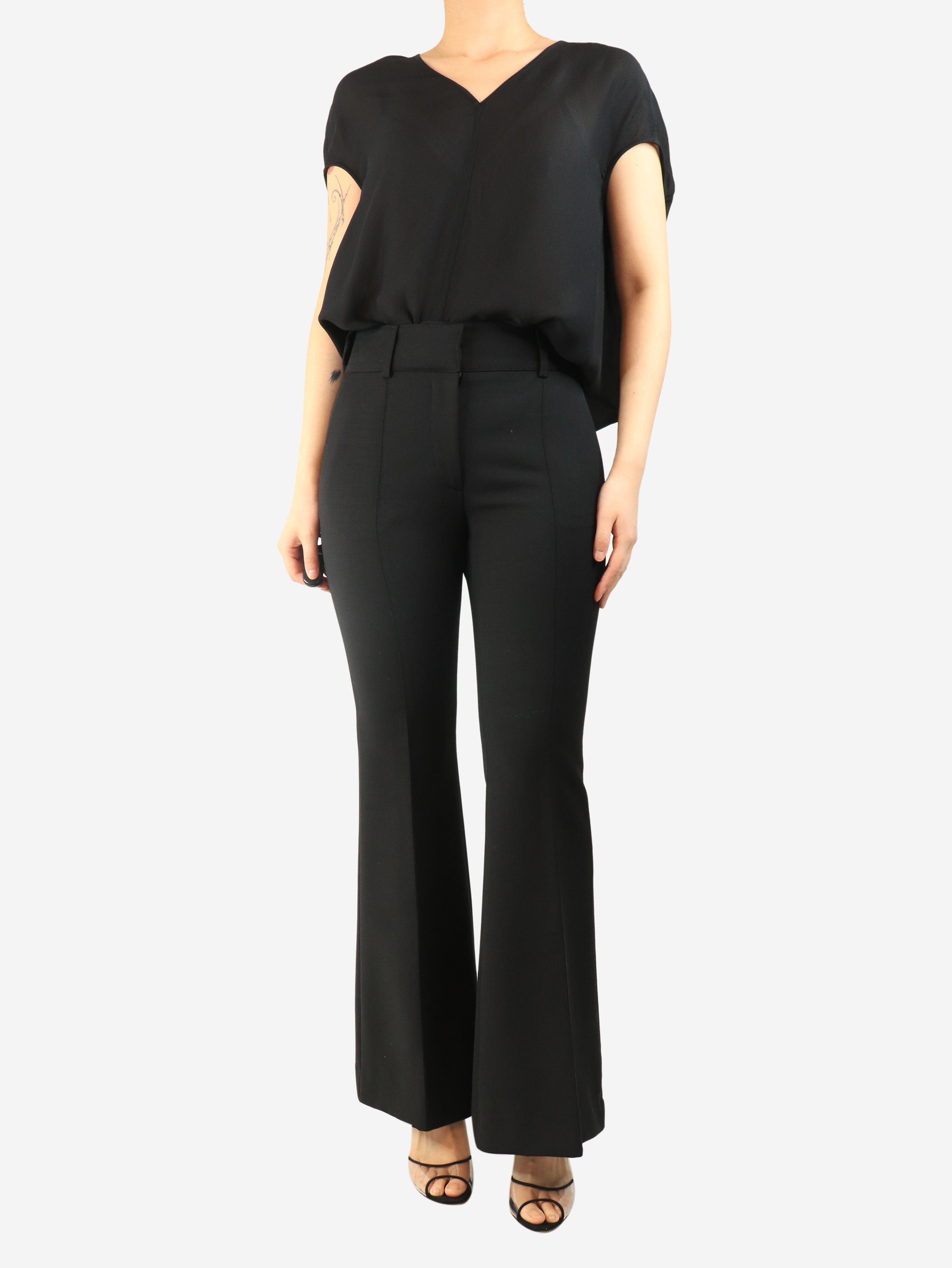 Black wool flared trousers - size UK 8 Trousers Gabriela Hearst 