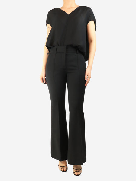 Black wool flared trousers - size UK 8 alternate image