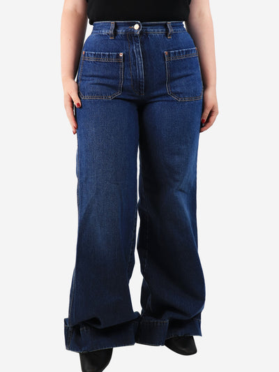 Blue wide-leg jeans - size UK 12 Trousers G. 
