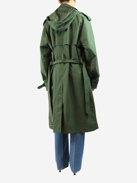 Dark green nylon trench coat - size M alternate image