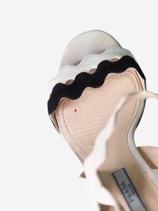 Prada Cream contrast wavy-strap heels  - size EU 38