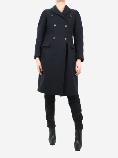 Black double-breasted wool coat - size UK 8 Coats & Jackets Prada 