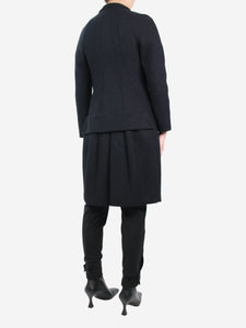 Prada Black double-breasted wool coat - size UK 8