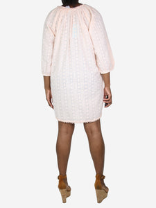 Melissa Odabash Pink Alicia tonal embroidered belted mini dress - size L