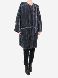 Chloe Navy wool-blend oversized cardigan  - size XS
