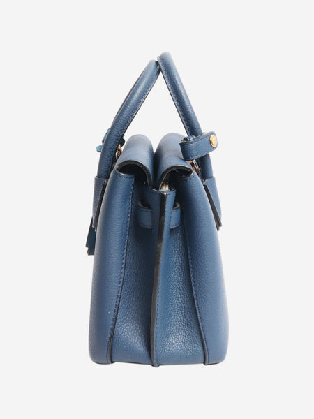 Blue leather top handle bag alternate image