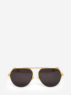 Gold half-rim aviator sunglasses Sunglasses Bottega Veneta 
