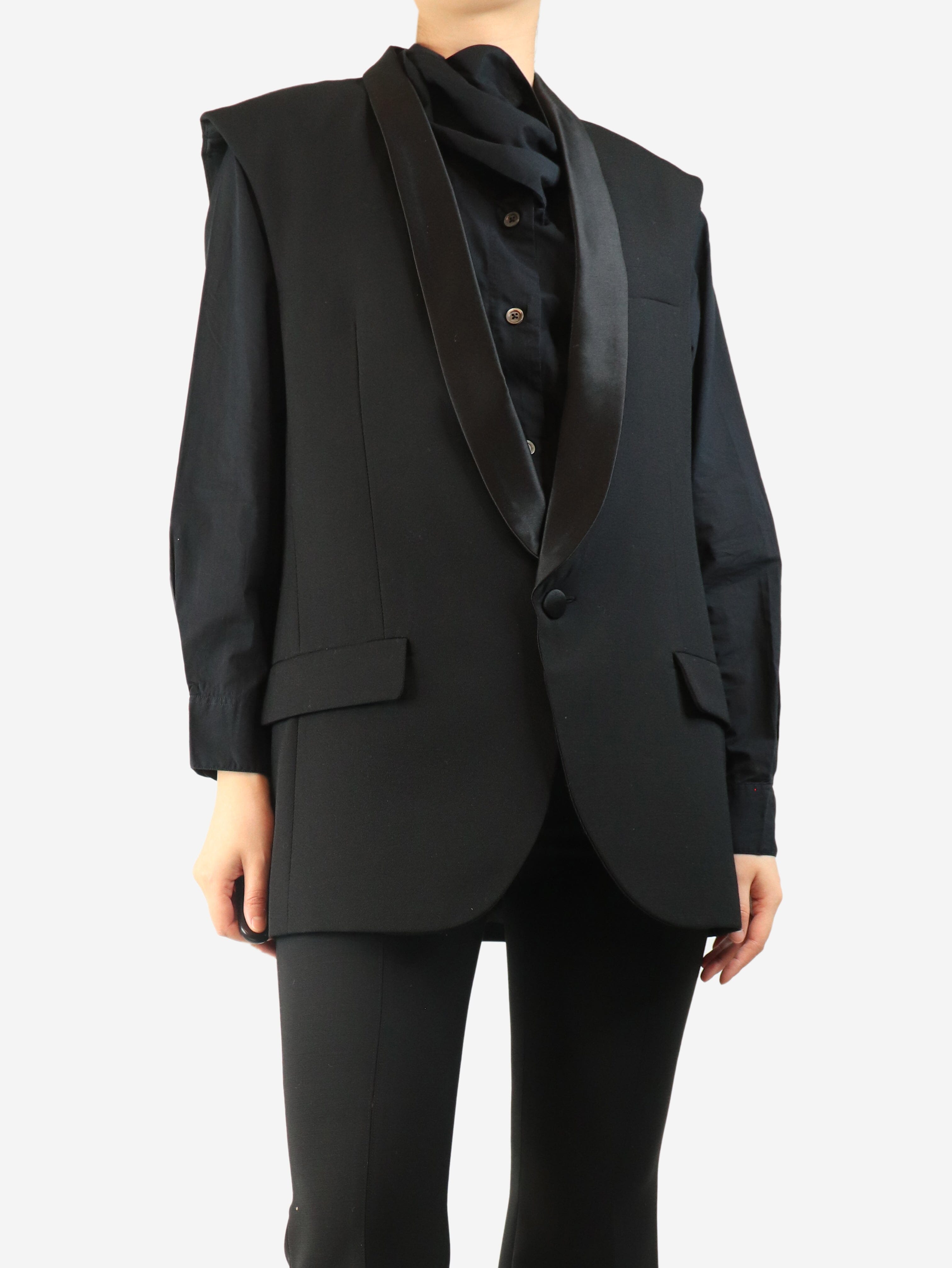 Black wool-blend waistcoat - size M Coats & Jackets Rabens Saloner 