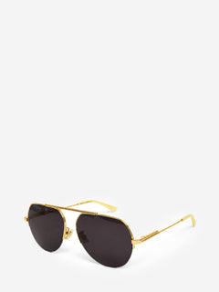 Gold half-rim aviator sunglasses Sunglasses Bottega Veneta 