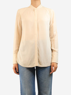 Cream silk crepe blouse - size M