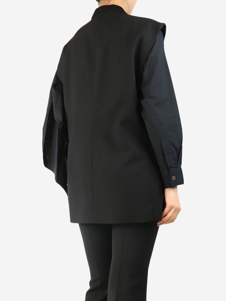 Black wool-blend waistcoat - size M alternate image