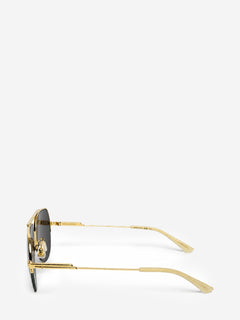 Gold half-rim aviator sunglasses Sunglasses Bottega Veneta 