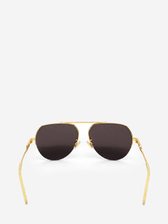 Gold half-rim aviator sunglasses Sunglasses Bottega Veneta 