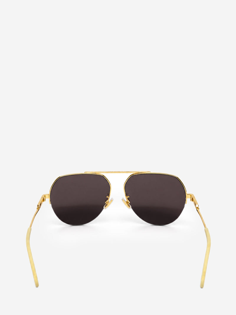 Gold half-rim aviator sunglasses Sunglasses Bottega Veneta 