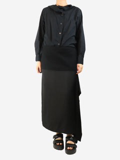 Black asymmetric midi skirt - size UK 14 Skirts Jil Sander 