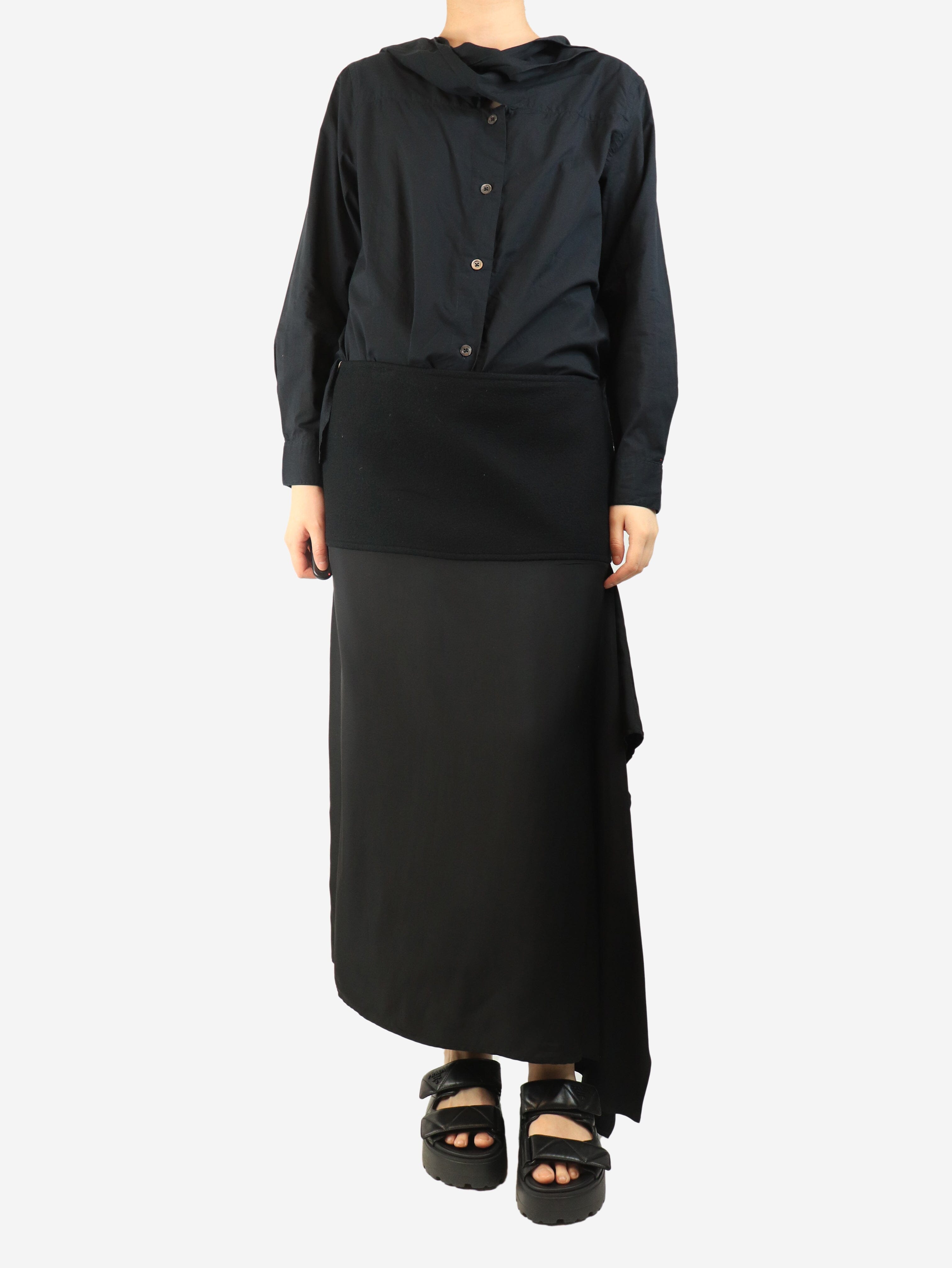 Black asymmetric midi skirt - size UK 14 Skirts Jil Sander 