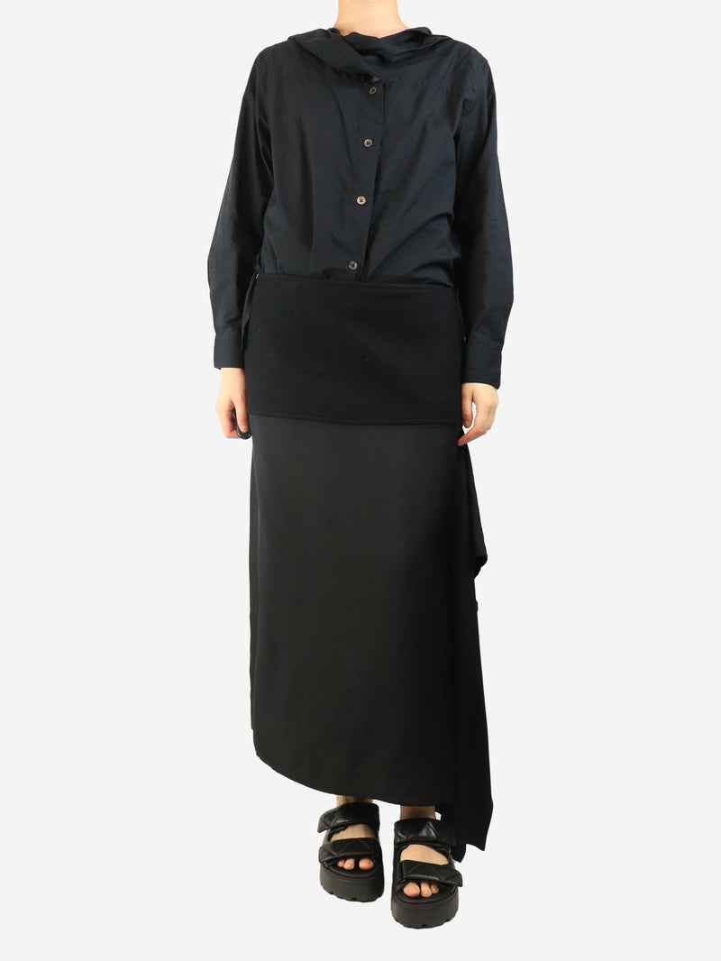 Black asymmetric midi skirt - size UK 14 Skirts Jil Sander 