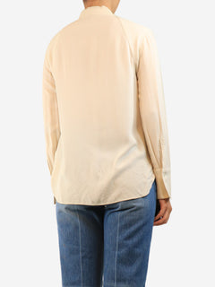 Cream silk crepe blouse - size M