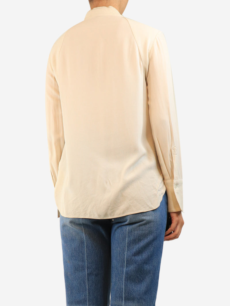 Cream silk crepe blouse - size M
