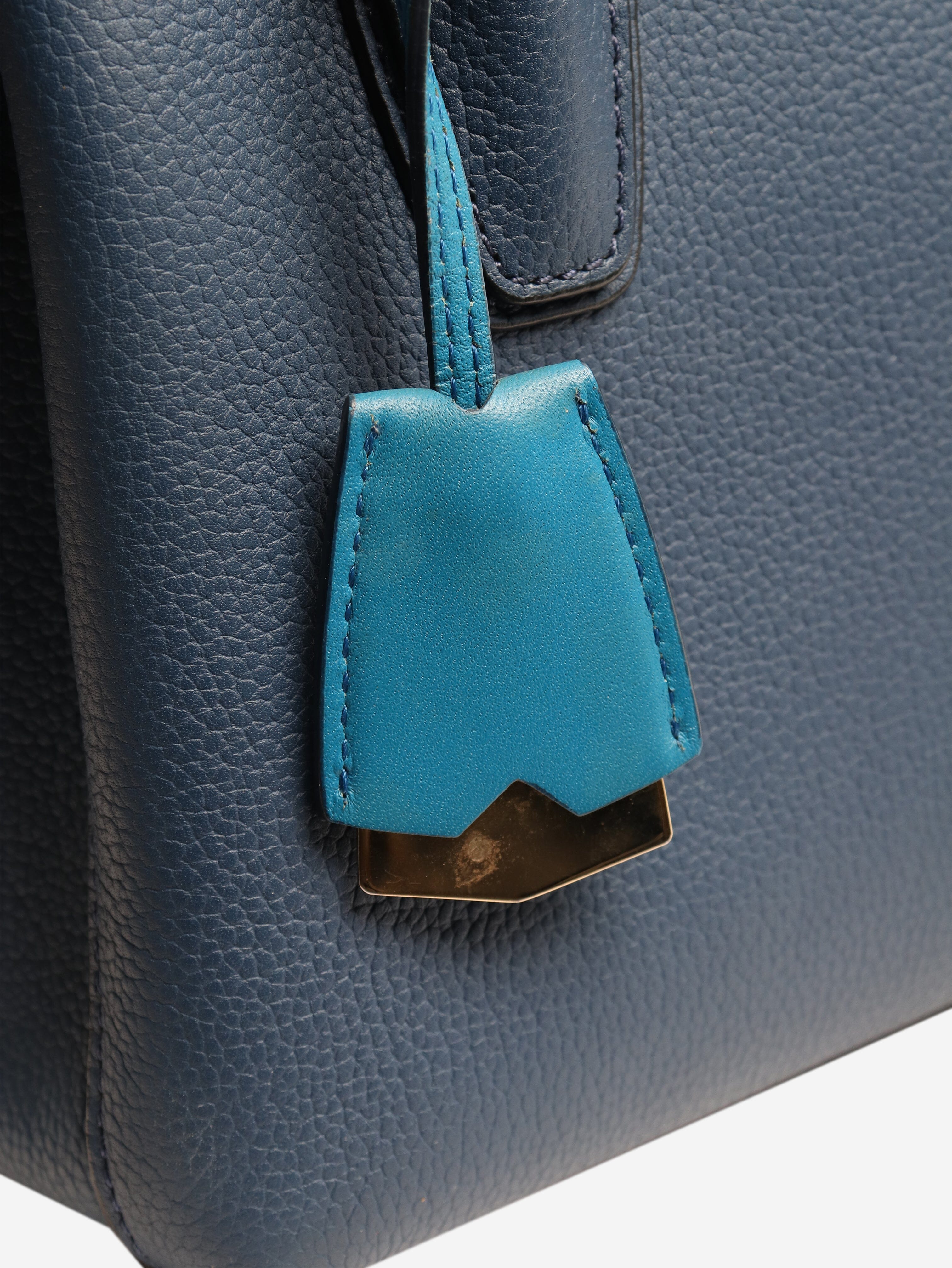Blue leather top handle bag Top Handle Bags MCM 