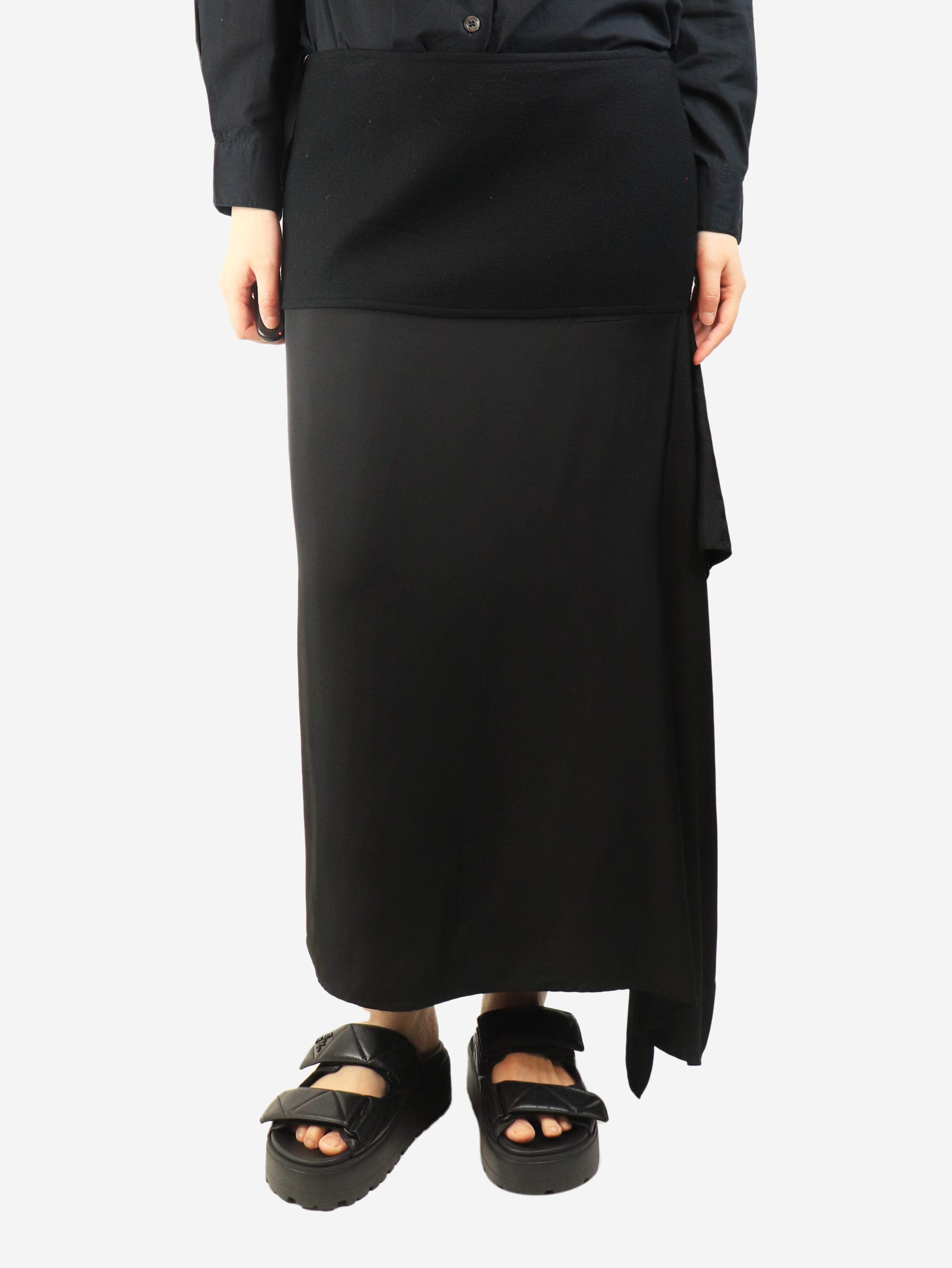 Black asymmetric midi skirt - size UK 14 Skirts Jil Sander 
