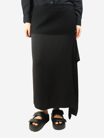 Black asymmetric midi skirt - size UK 14 Skirts Jil Sander 
