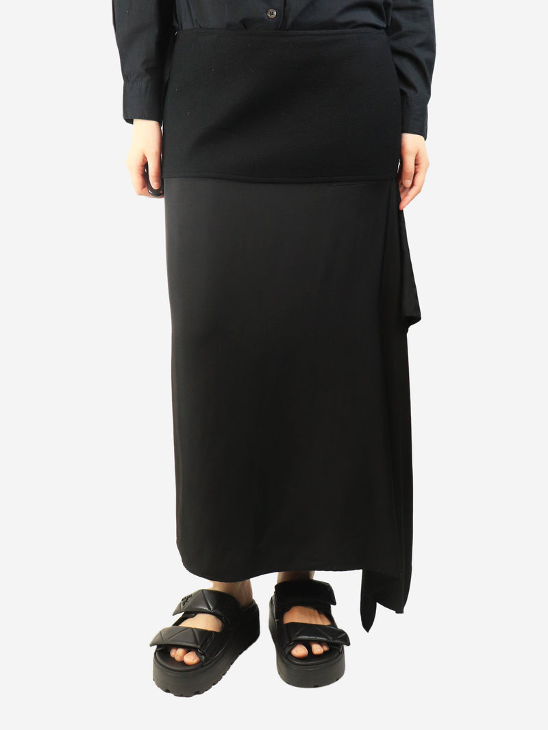 Black asymmetric midi skirt - size UK 14 Skirts Jil Sander 
