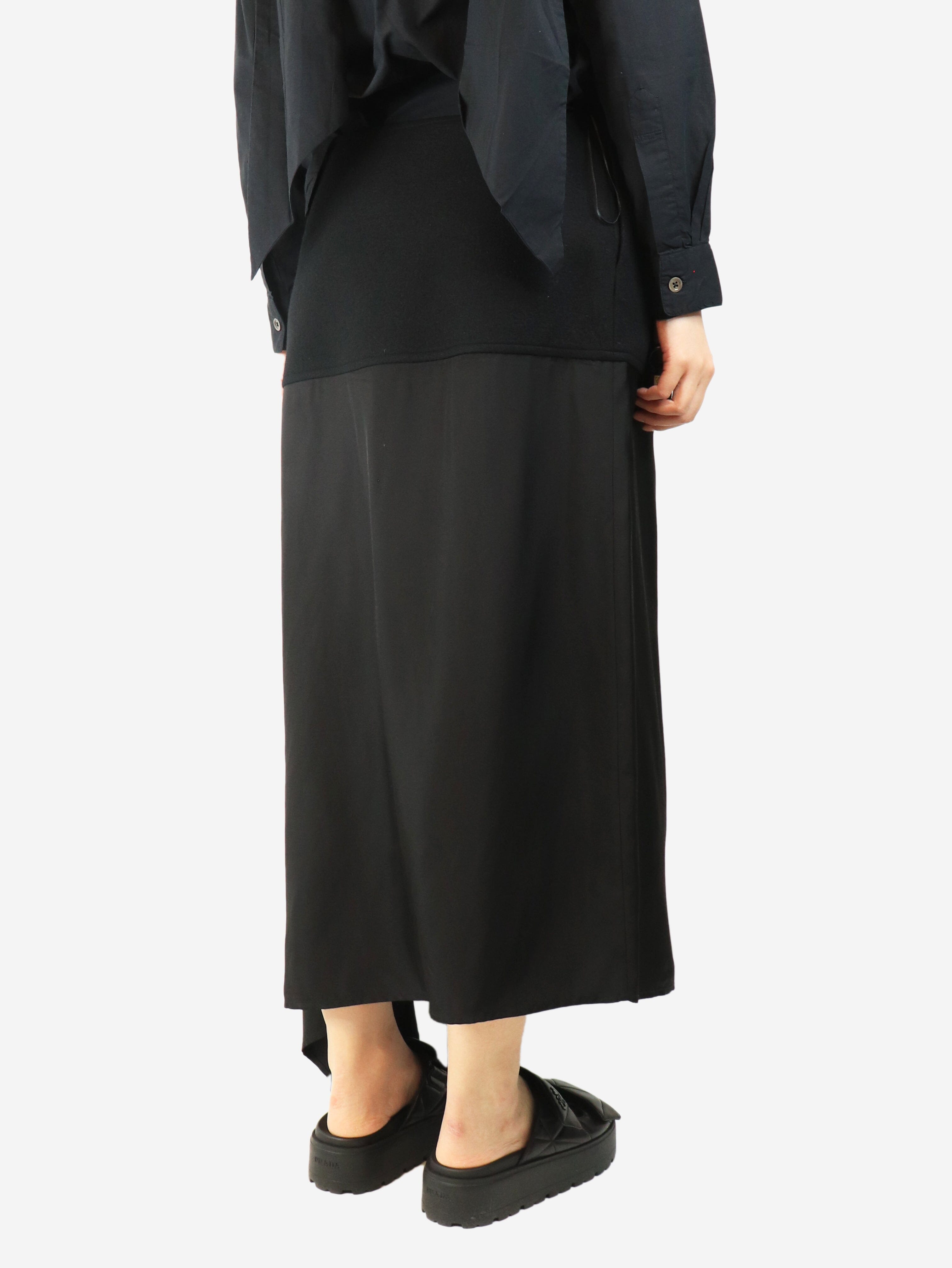 Black asymmetric midi skirt - size UK 14 Skirts Jil Sander 