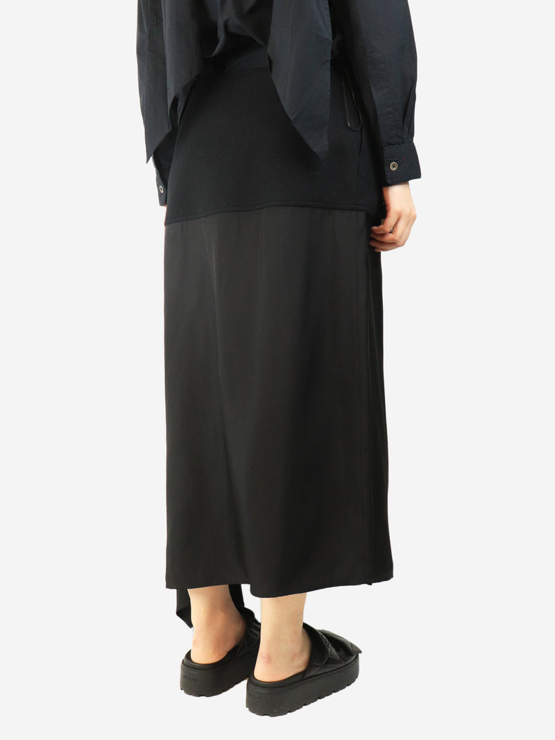 Black asymmetric midi skirt - size UK 14 Skirts Jil Sander 