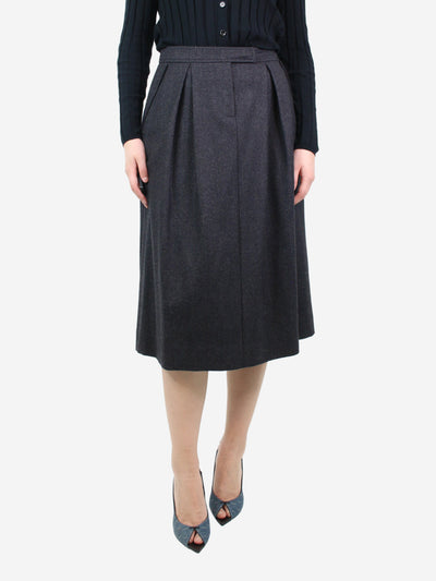 Grey A-line wool midi skirt - size UK 8 Skirts Julia Jentzsch 
