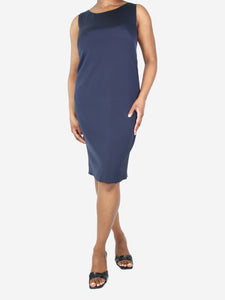 Akris Blue sleeveless midi dress - size UK 16