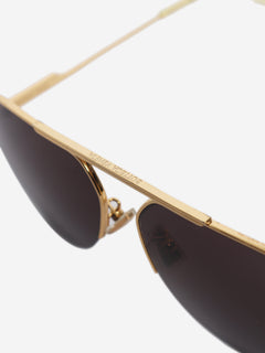 Gold half-rim aviator sunglasses Sunglasses Bottega Veneta 