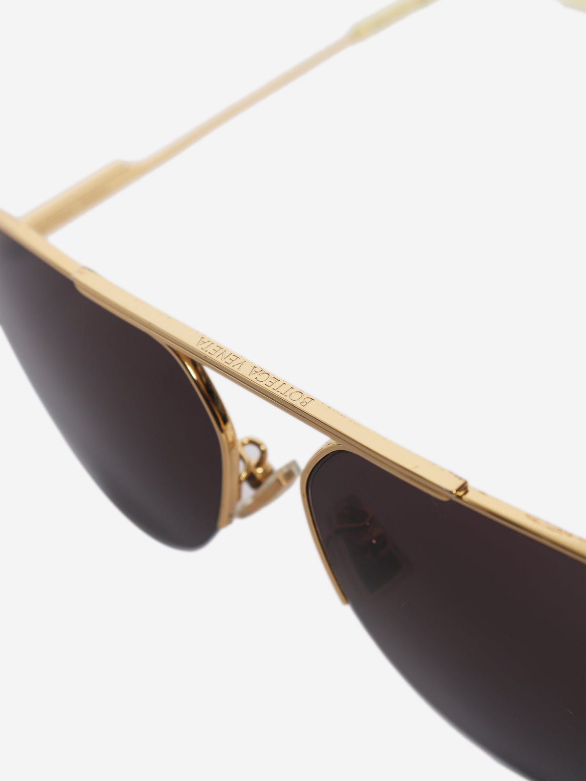 Gold half-rim aviator sunglasses Sunglasses Bottega Veneta 