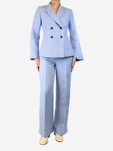 The Fold Blue linen 2 piece suit - size UK 8