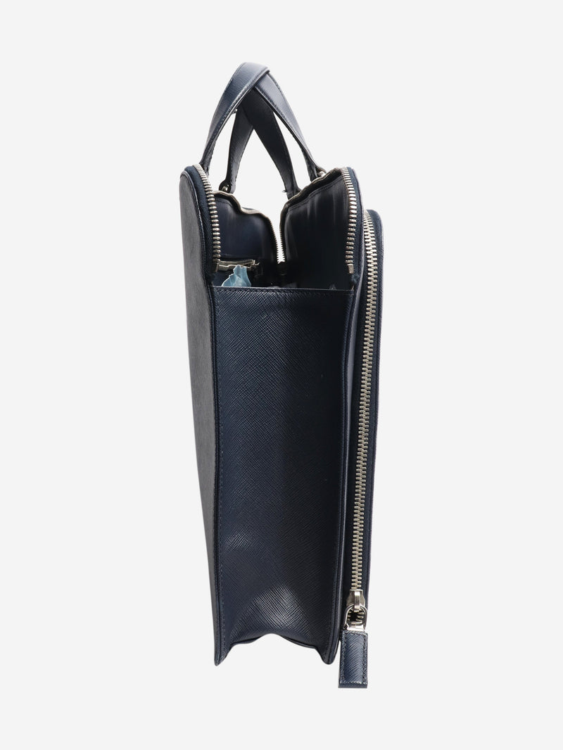 Navy leather briefcase Luggage & Travel Bags Prada 