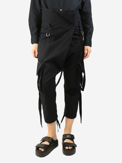 Black drop-crotch trousers - size UK 12 Trousers Balmain 