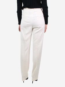 Celine Cream pleated tailored trousers - size UK 8