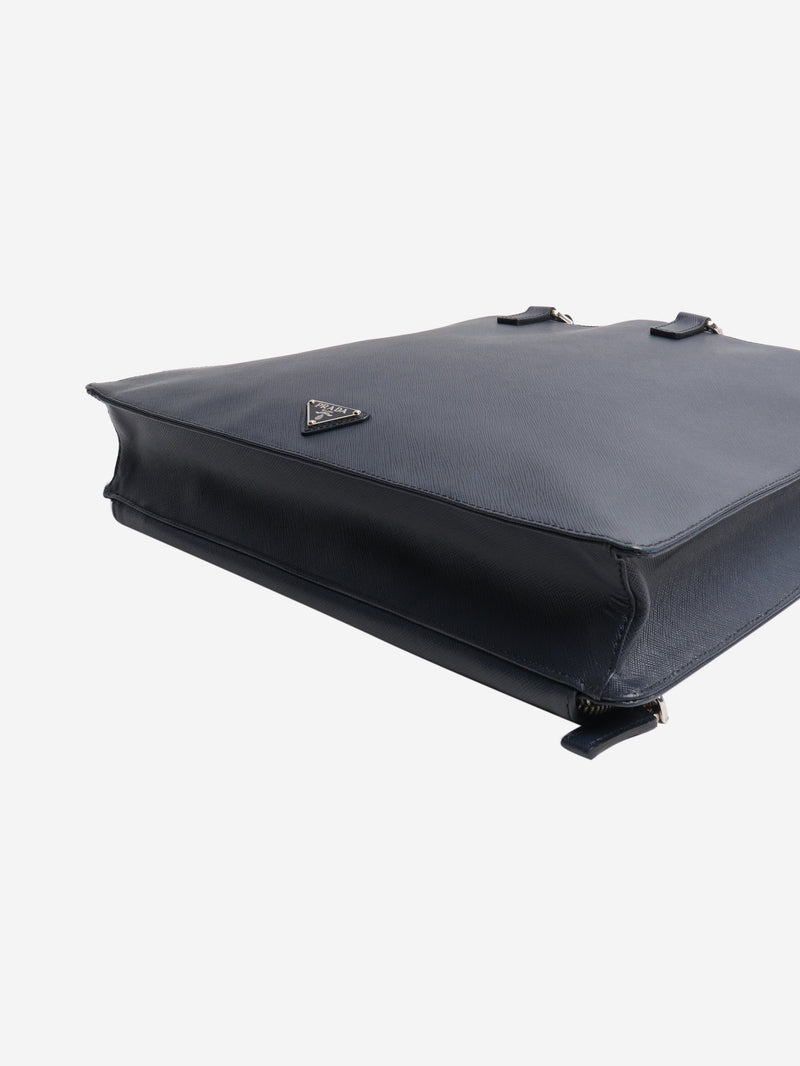 Navy leather briefcase Luggage & Travel Bags Prada 