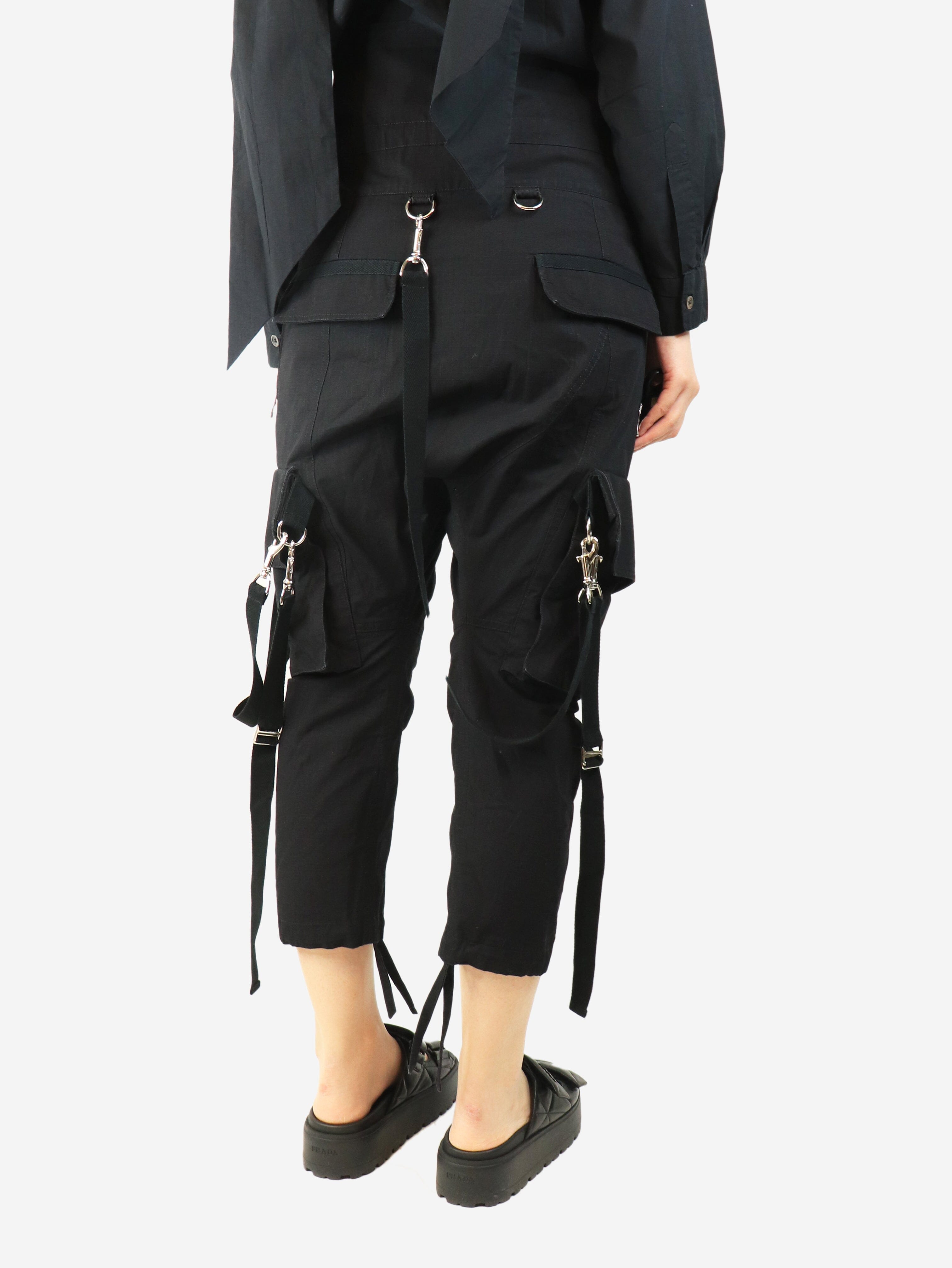 Black drop-crotch trousers - size UK 12 Trousers Balmain 